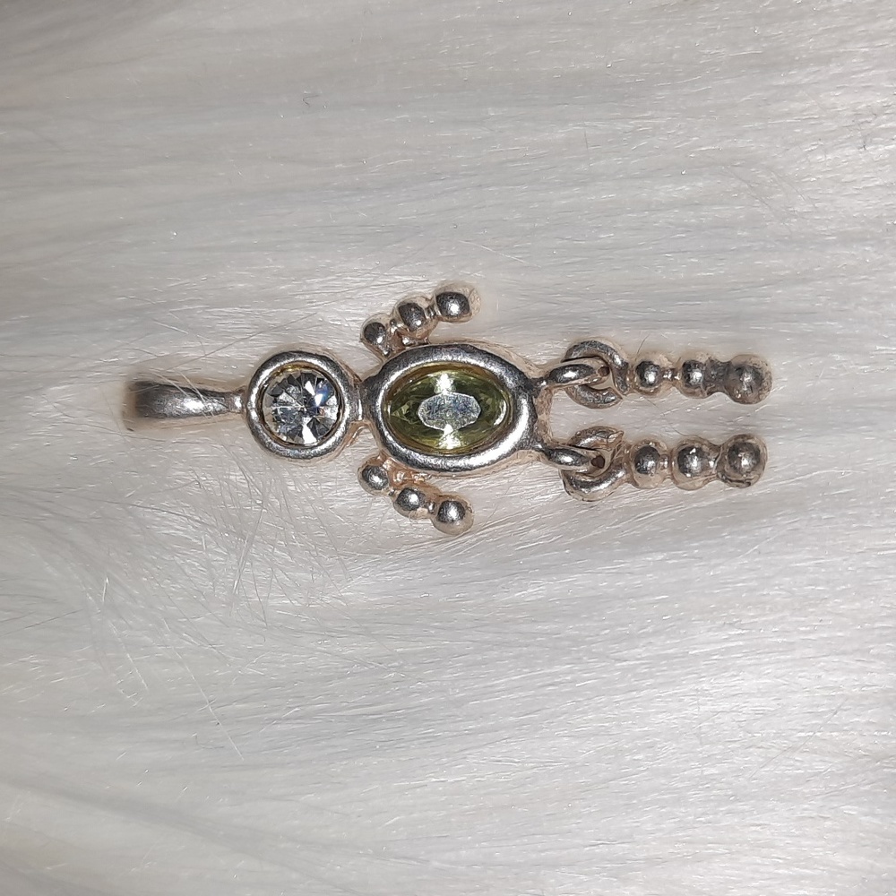 Silvertone Person Pendant  birthstone Charm